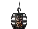 Black decorative hanging lamp with solar light.