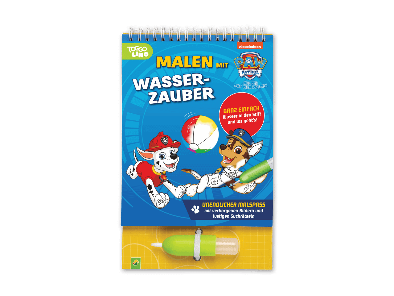 Paw Patrol Wassermalbuch von Toggo Lino: Malen mit Wasser-Zauber-Stift.