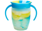 Munchkin cups with handles, pastel colors, spiral design.