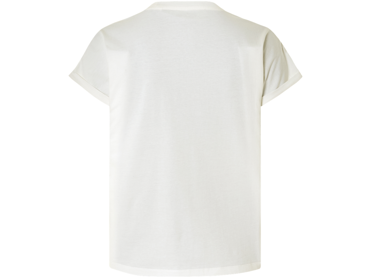 Vit t-shirt med korta ärmar för kvinnor.