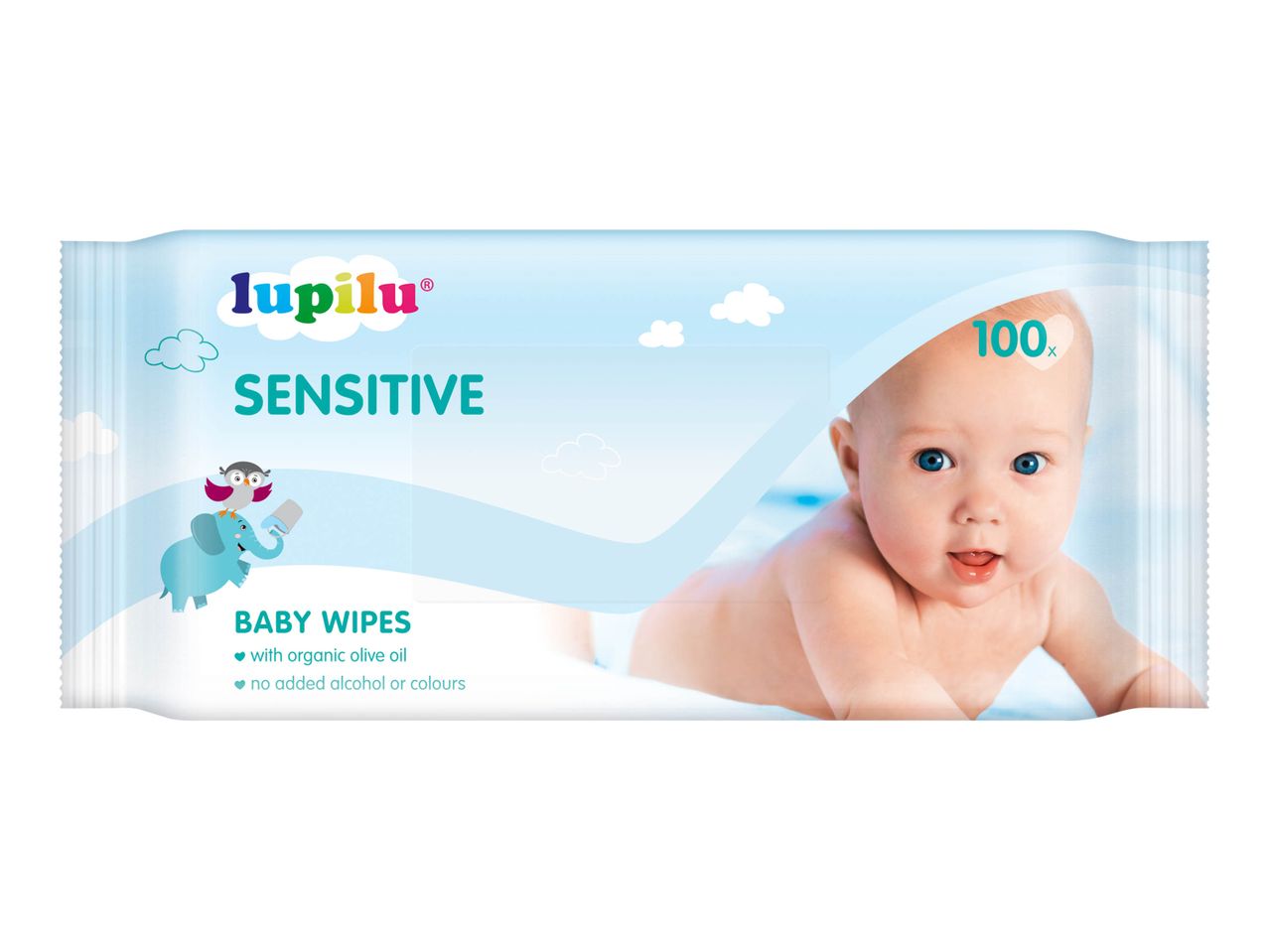 Lingettes pour bébés Lupilu Comfort à l'aloe vera.