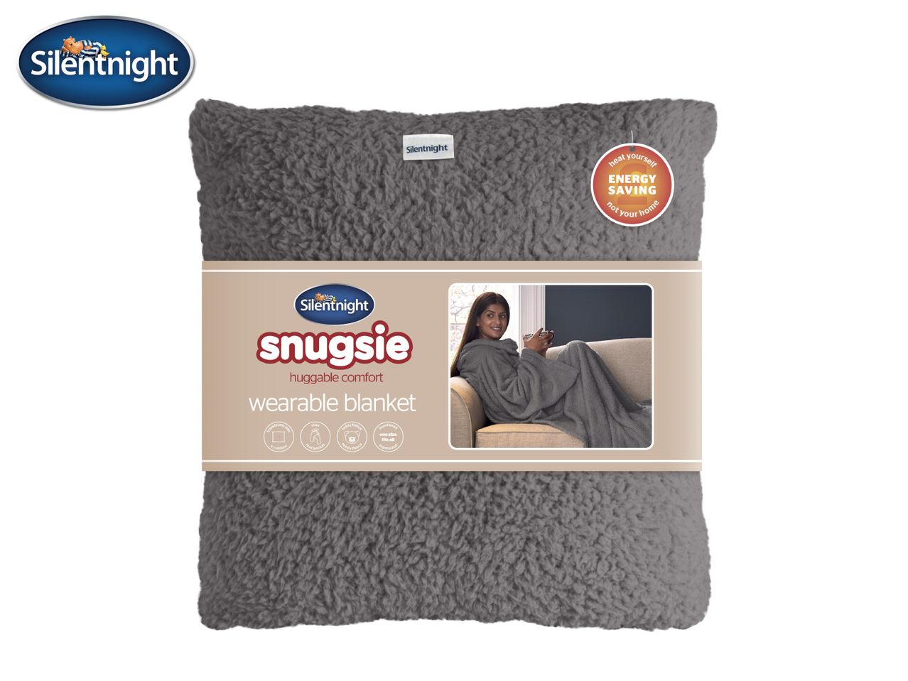 Silentnight Grey Snugsie Wearable Blanket