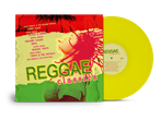 Een geel vinylalbum met een hoes met reggae-artiesten en de titel 'Reggae Classics'.