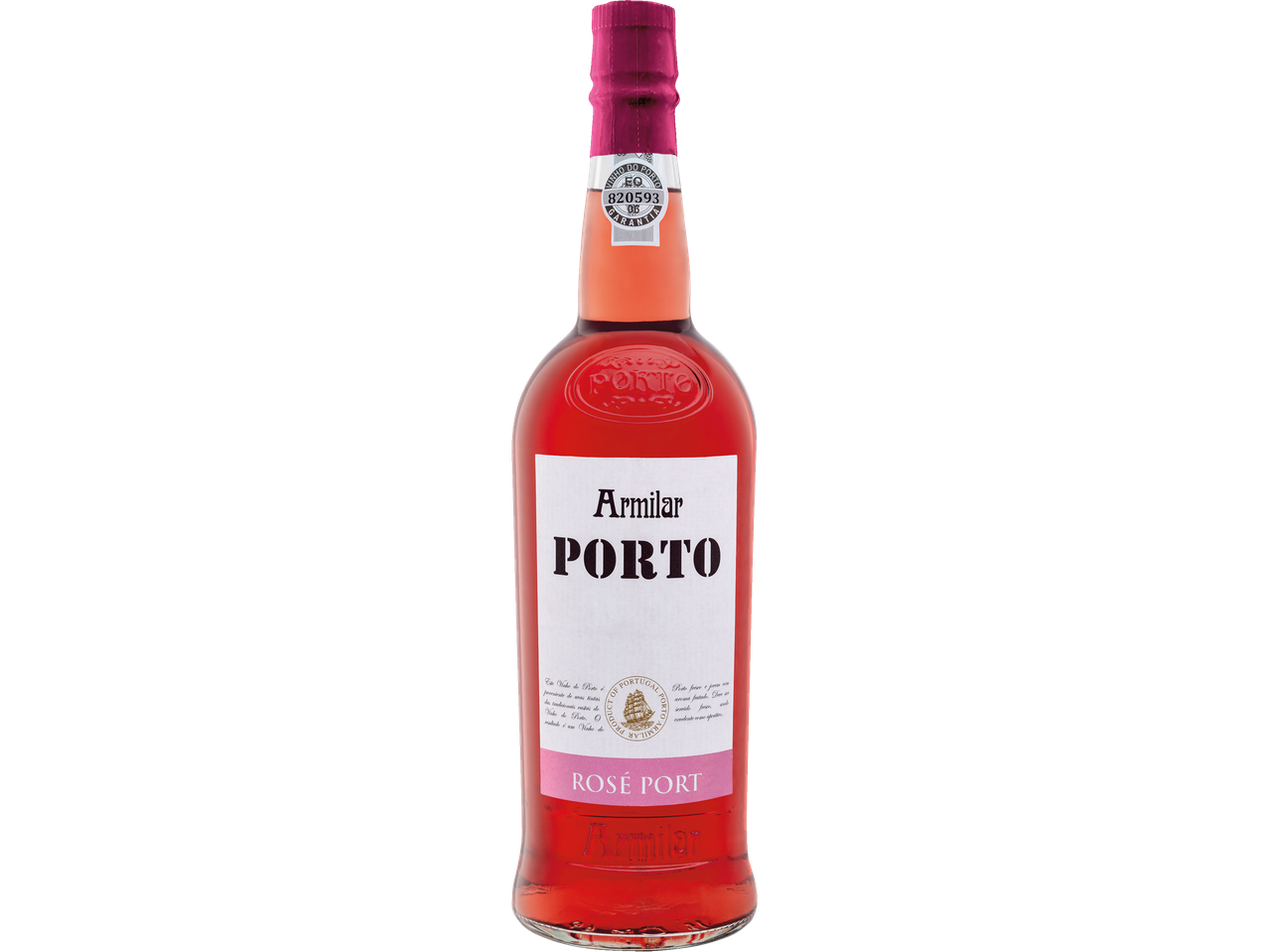 Een fles Armilar Rosé Port, een rosé portwijn.