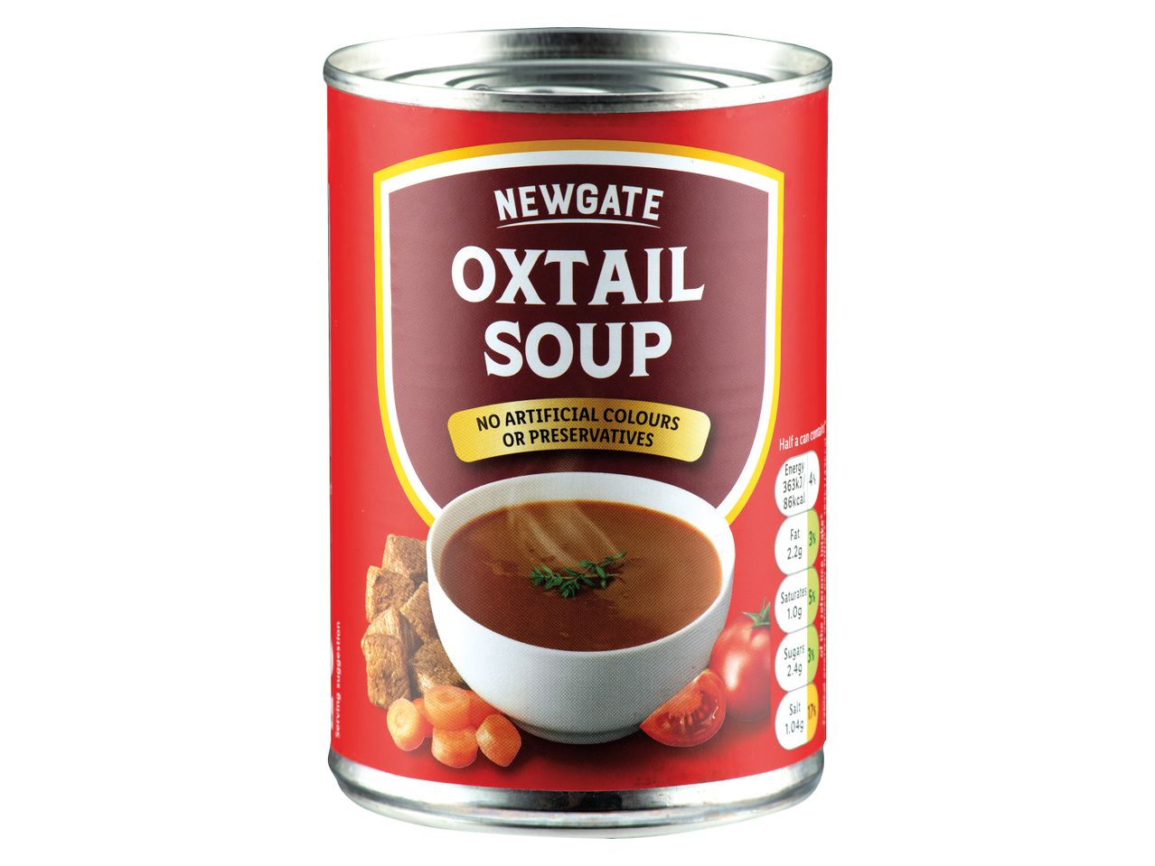 Newgate oxtail soup in a can.