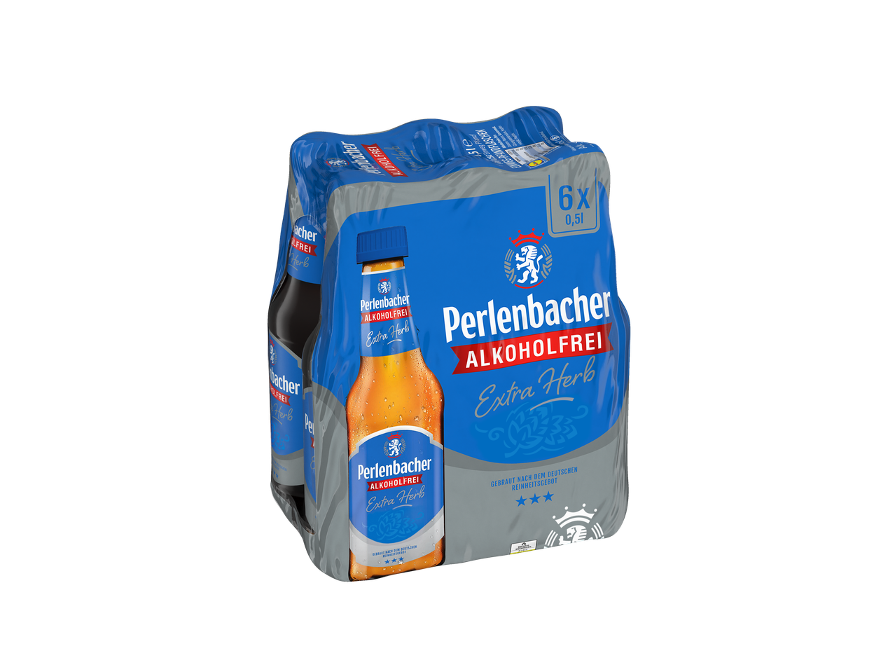 Sechserpack Perlenbacher alkoholfrei Extra Herb Bier.
