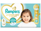 Опаковка пелени за бебета с размер 5 (11-16 кг), 88 броя, с надпис „Delicate Comfort Care“ и „Ultra Skin Breathability“.
