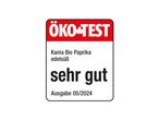 ÖKO-TEST Zertifikat: Kania Bio Paprika edelsüß, sehr gut.