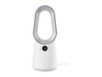 White, oval Dyson fan for tabletop use.