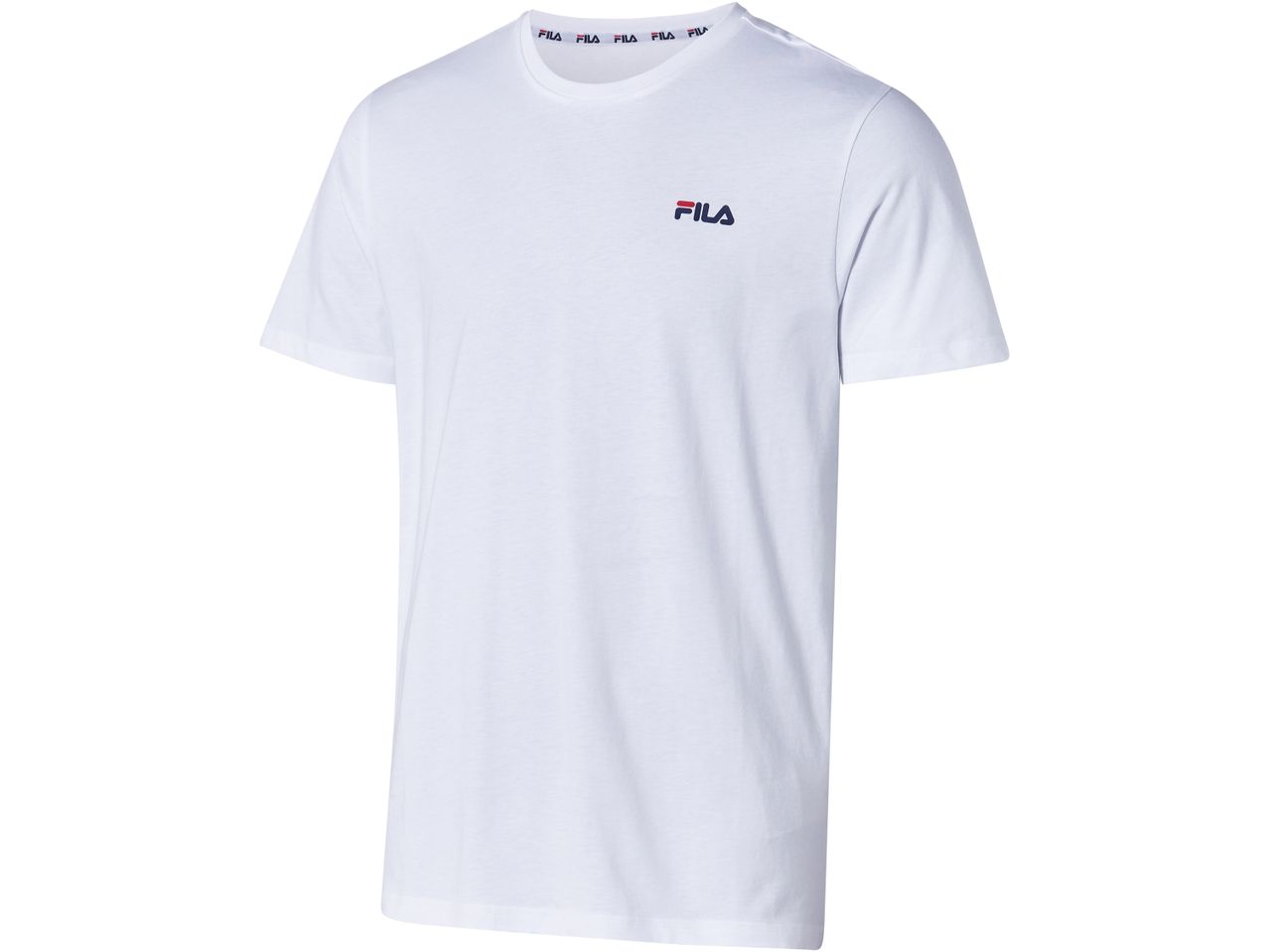 White Fila men's t-shirt with small logo.