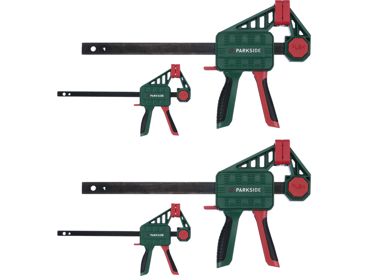 Parkside clamps: bars and quick clamps.