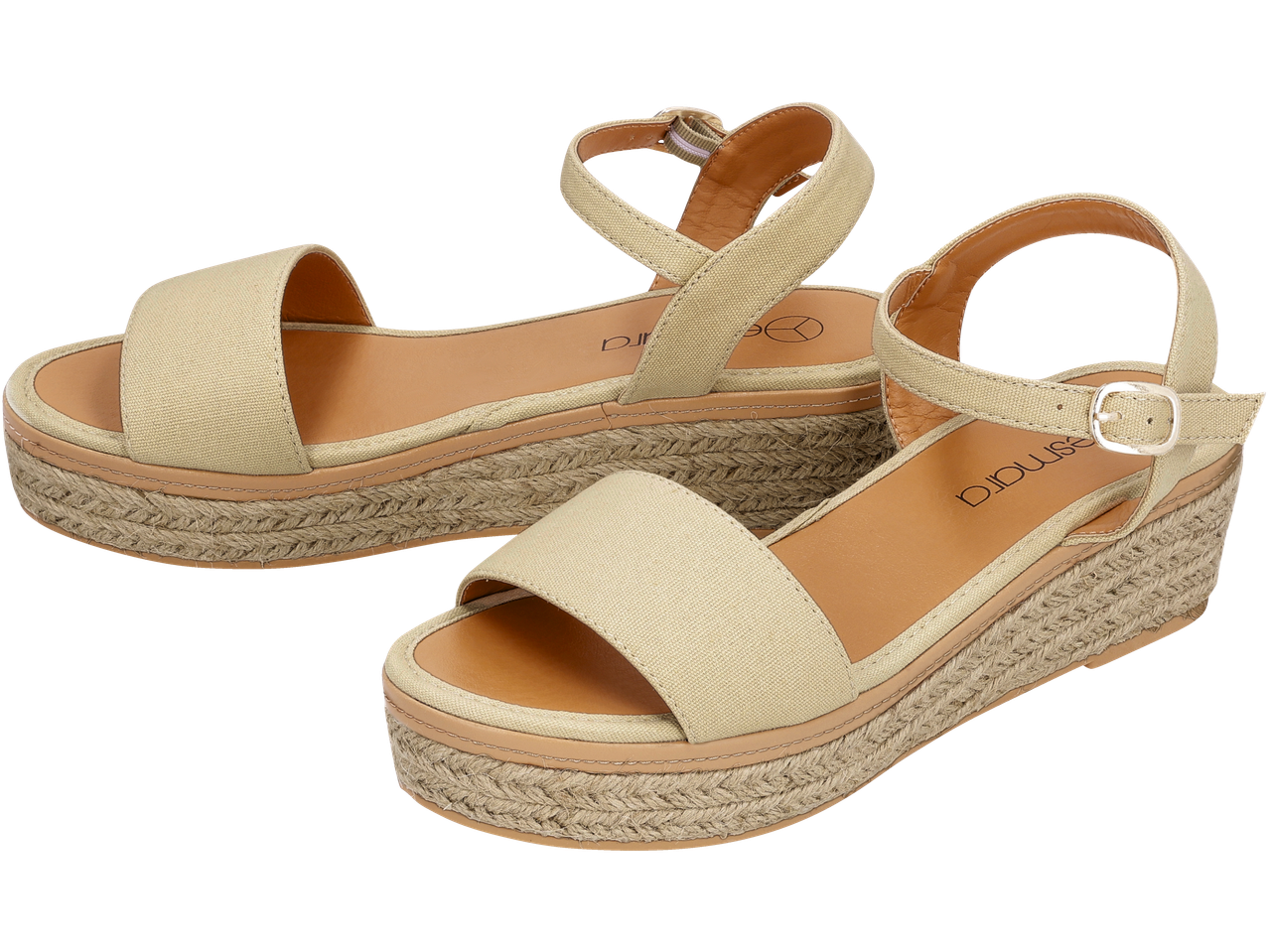 Sandale cu platformă ESMARA pentru femei, bej cu talpă espadrilă