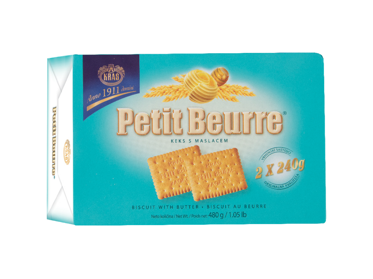 Kraš Petit Beurre keksi s maslacem, 2x240g pakiranje