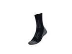 Black hiking socks with grey accents.