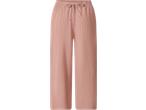 Ženske hlače iz muslina ESMARA v barvi breskve z vrvico v pasu.