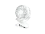 Mini-ventilador TRONIC branco com clipe, vista lateral