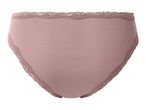 Women's ribbed briefs in dusty pink with lace trim
