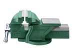 A green Parkside vise with a textured finish and silver jaws.