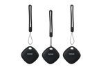 Three black Tronic® Smart Tag Finder trackers with straps.