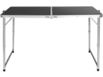 CRIVIT Camping Table, black and silver, with adjustable legs and foldable design