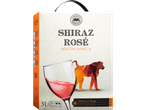 Cimarosa Shiraz Rosé d'Afrique du Sud, 3L, avec un verre de vin et un babouin stylisé.