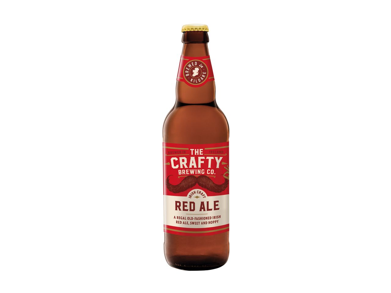 Μια μπουκάλα μπύρας The Crafty Brewing Co. Red Ale.