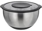 SILVERCREST® Bowl Set with Lids: Stainless steel mixing bowl with a clear lid.