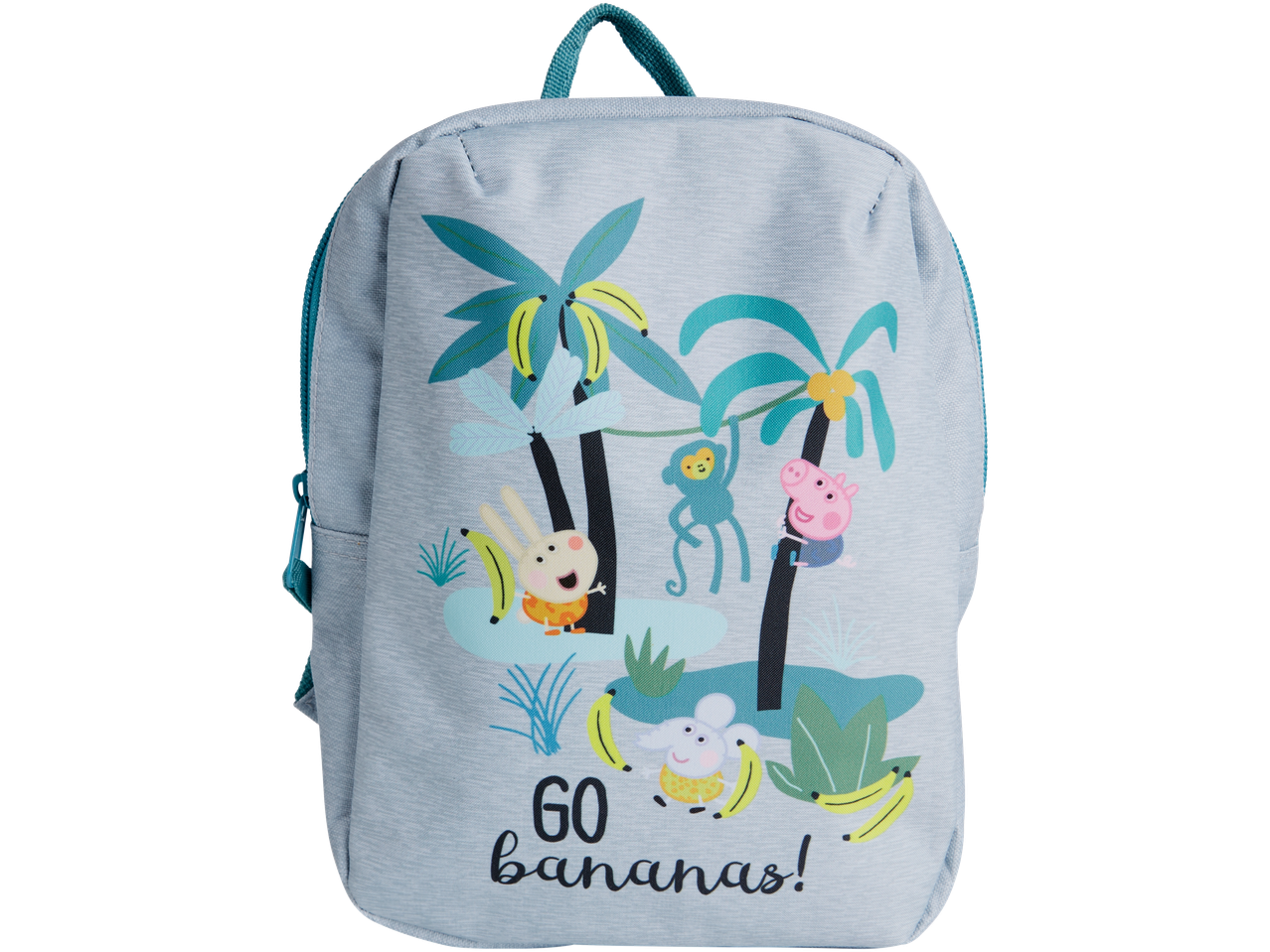 Sac à dos enfant Peppa Pig avec des singes et des bananes.