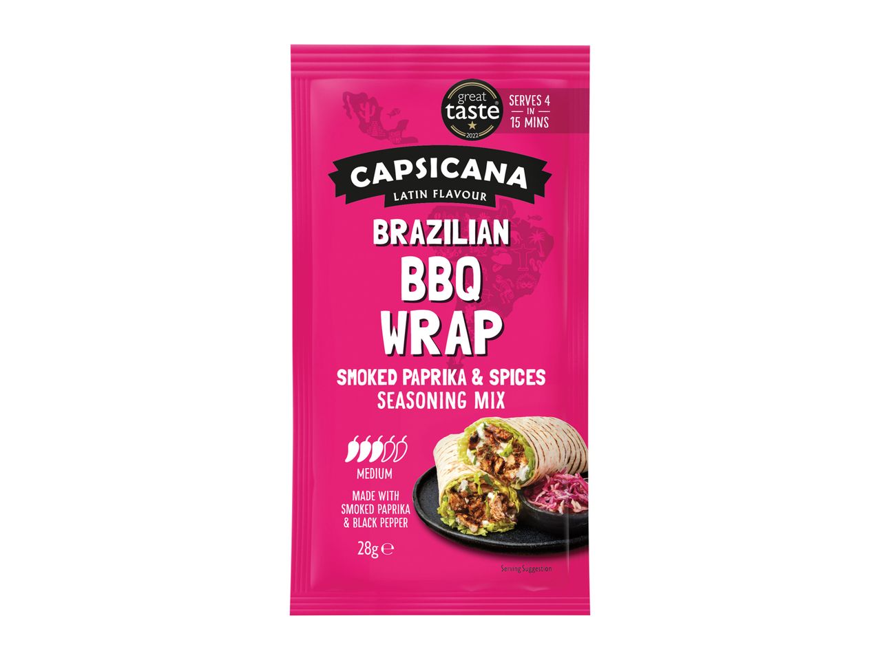 Capicana Brazilian BBQ Wrap, a single-serving meal pouch.