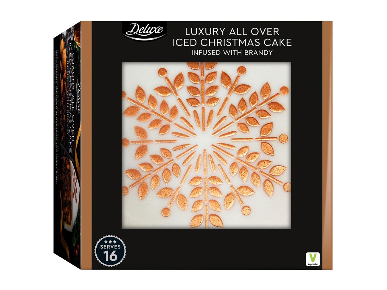 Go to full screen view: Deluxe Luxury All Over Iced Christmas Cake - Image 1