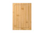 Rectangular bamboo cutting board with a juice groove.