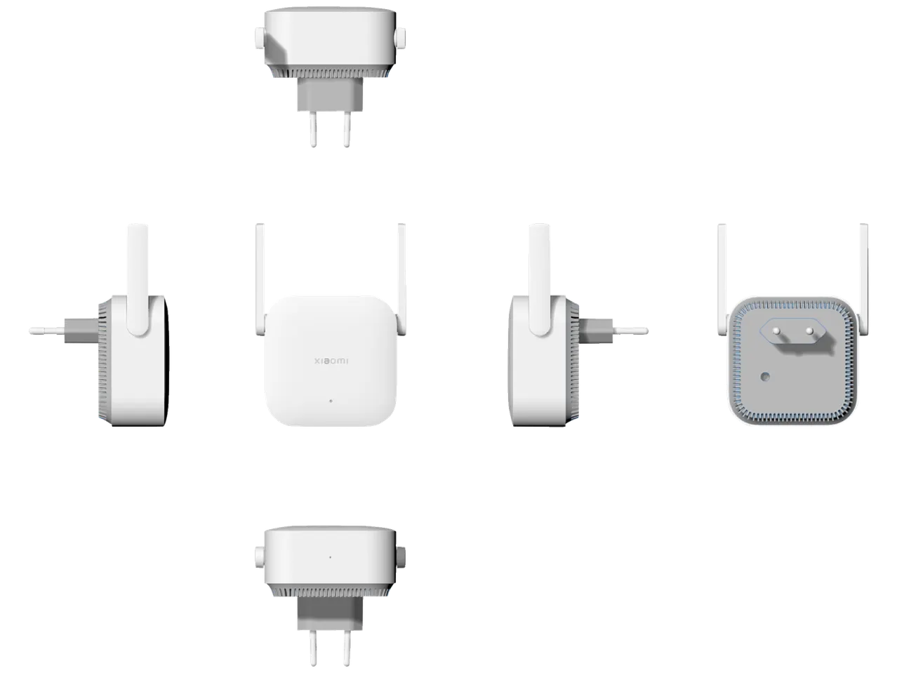 Xiaomi® Mi Wi-Fi Range Extender N300, prikazan iz različitih uglova.