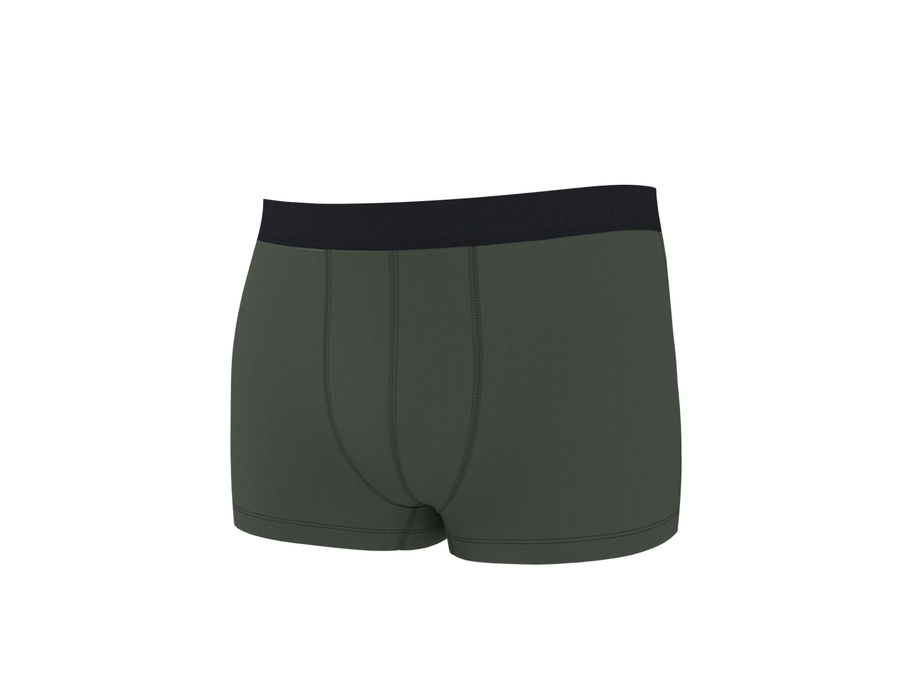 Donkergroene heren boxershort met een zwarte tailleband
