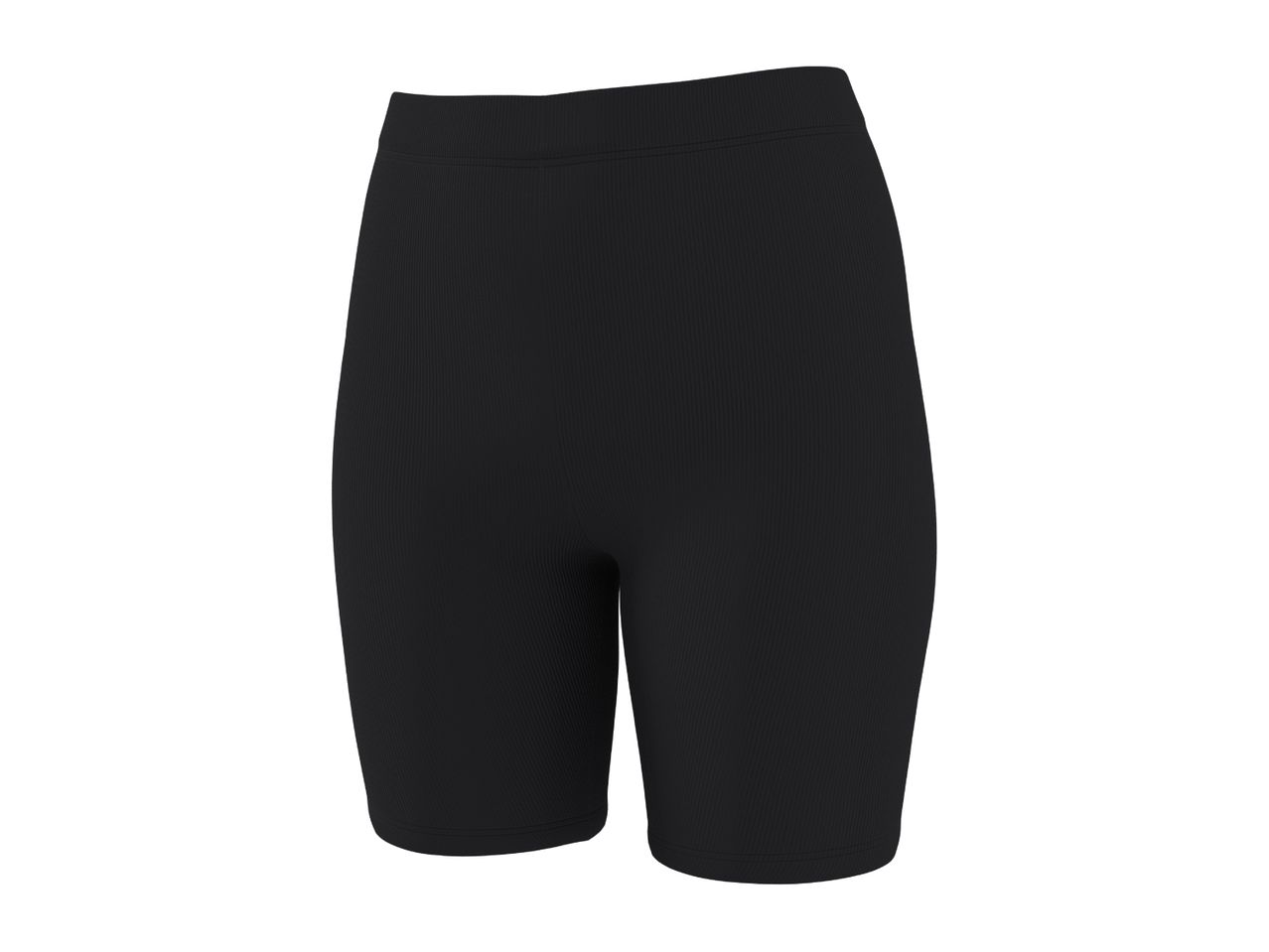 Black ribbed cycling shorts with a high waist