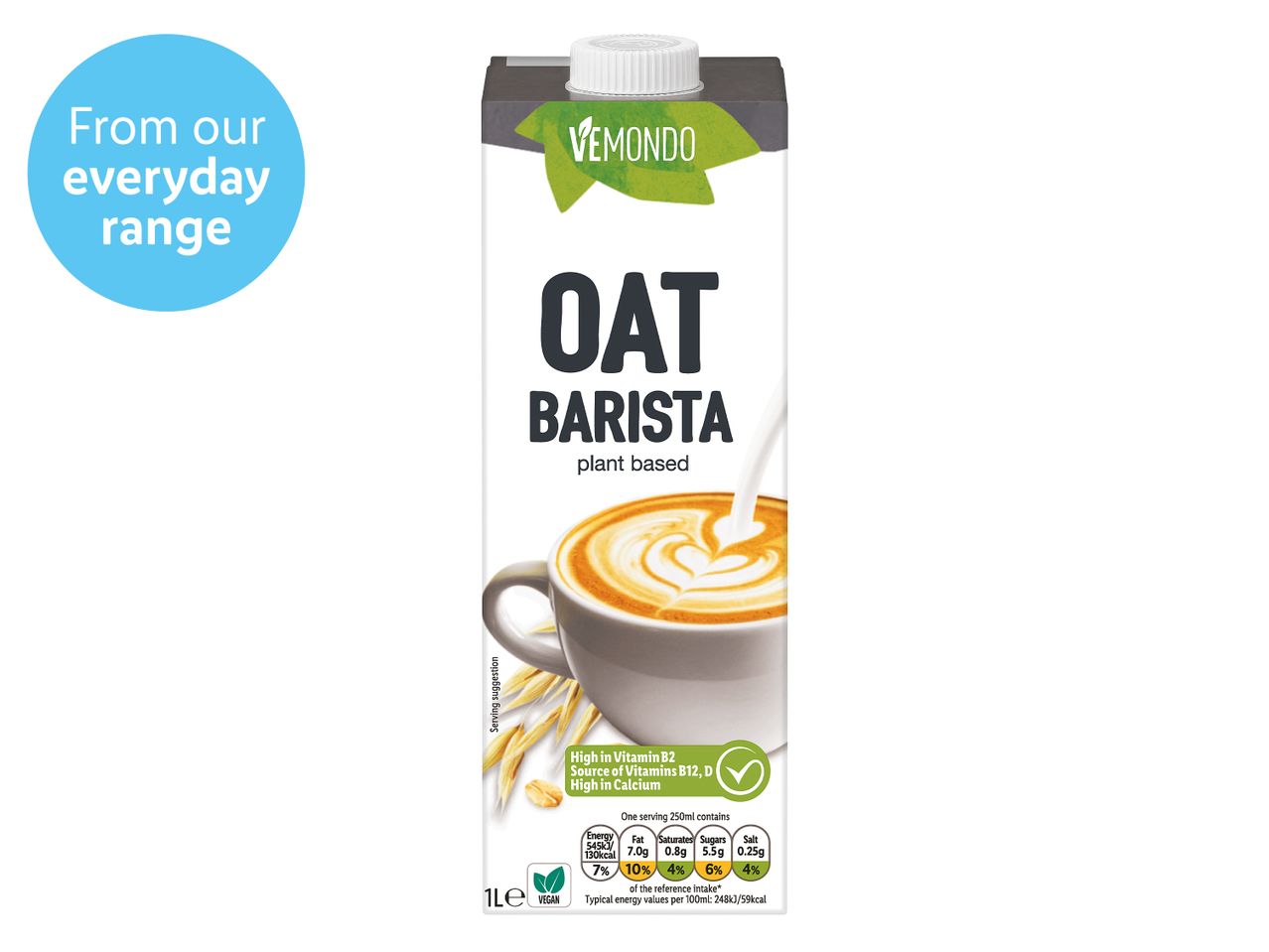 Go to full screen view: Vemondo Barista Oat Milk - Image 1