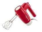 Red hand mixer with retro design and 1973 lettering