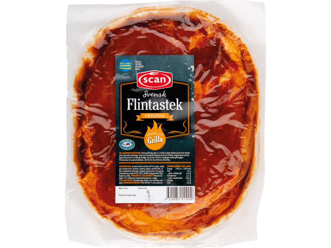 Scan Svensk Flintastek, färdig att grilla.