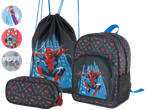 Spider-Man skolväska set: ryggsäck, gympaskydd och pennfodral.