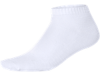A single white ankle sock, shown from the side against a black background.