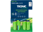 TRONIC oplaadbare AA-batterijen, 2500 mAh, 4 stuks.