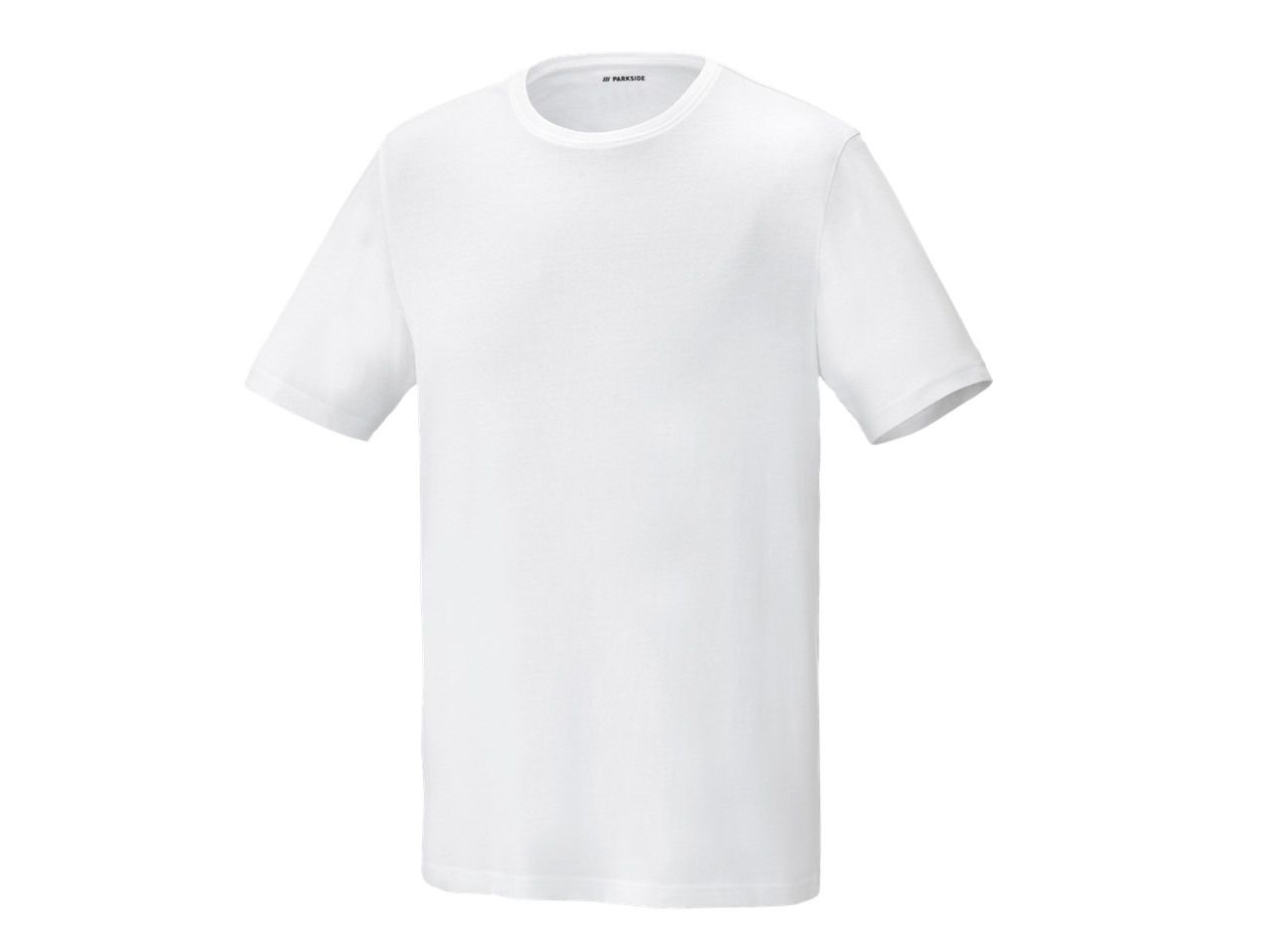 Balts Parkside® vīriešu T-krekls ar apaļu kakla izgriezumu.