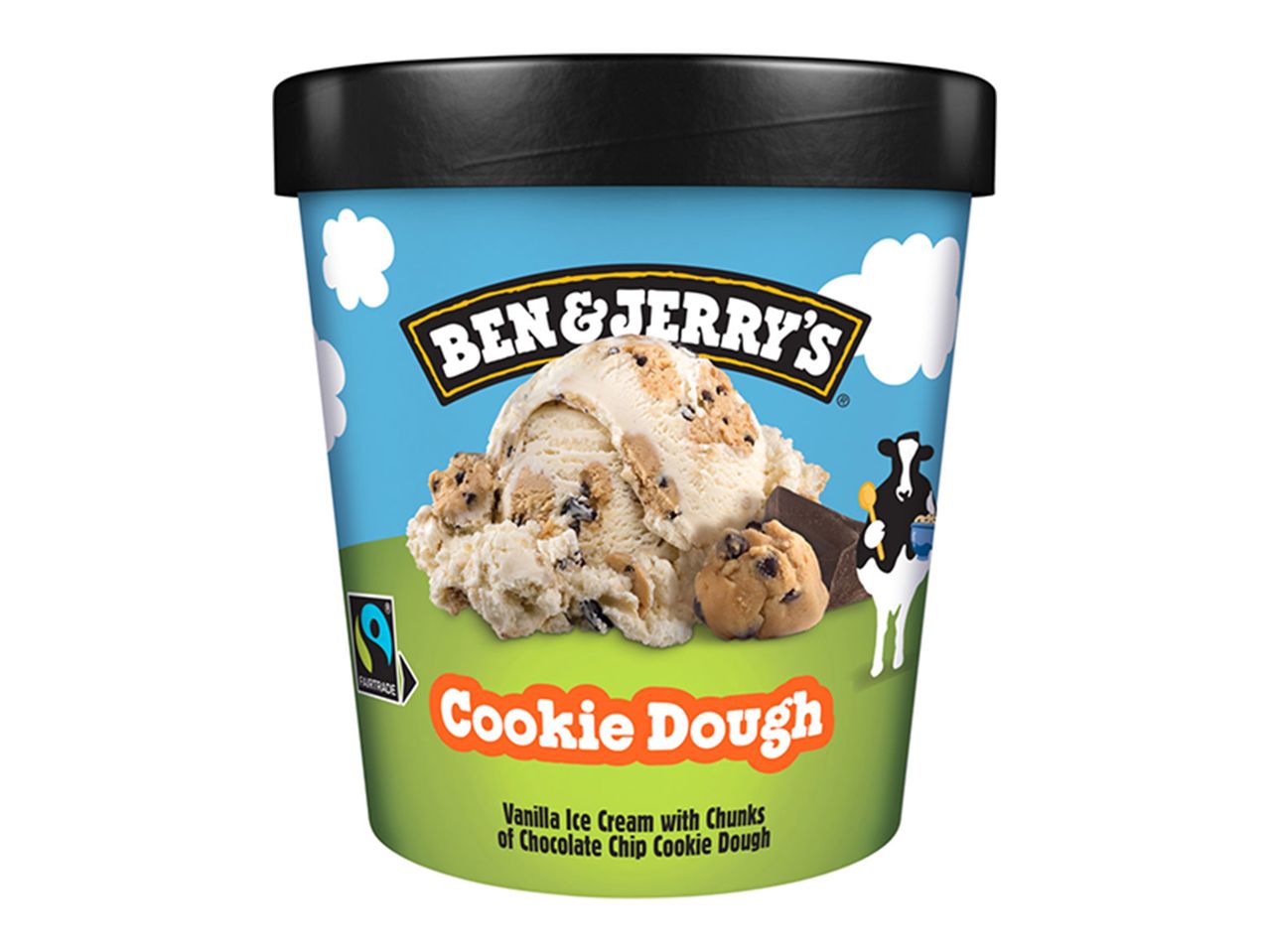 Παγωτό Ben & Jerry's Cookie Dough σε δοχείο.