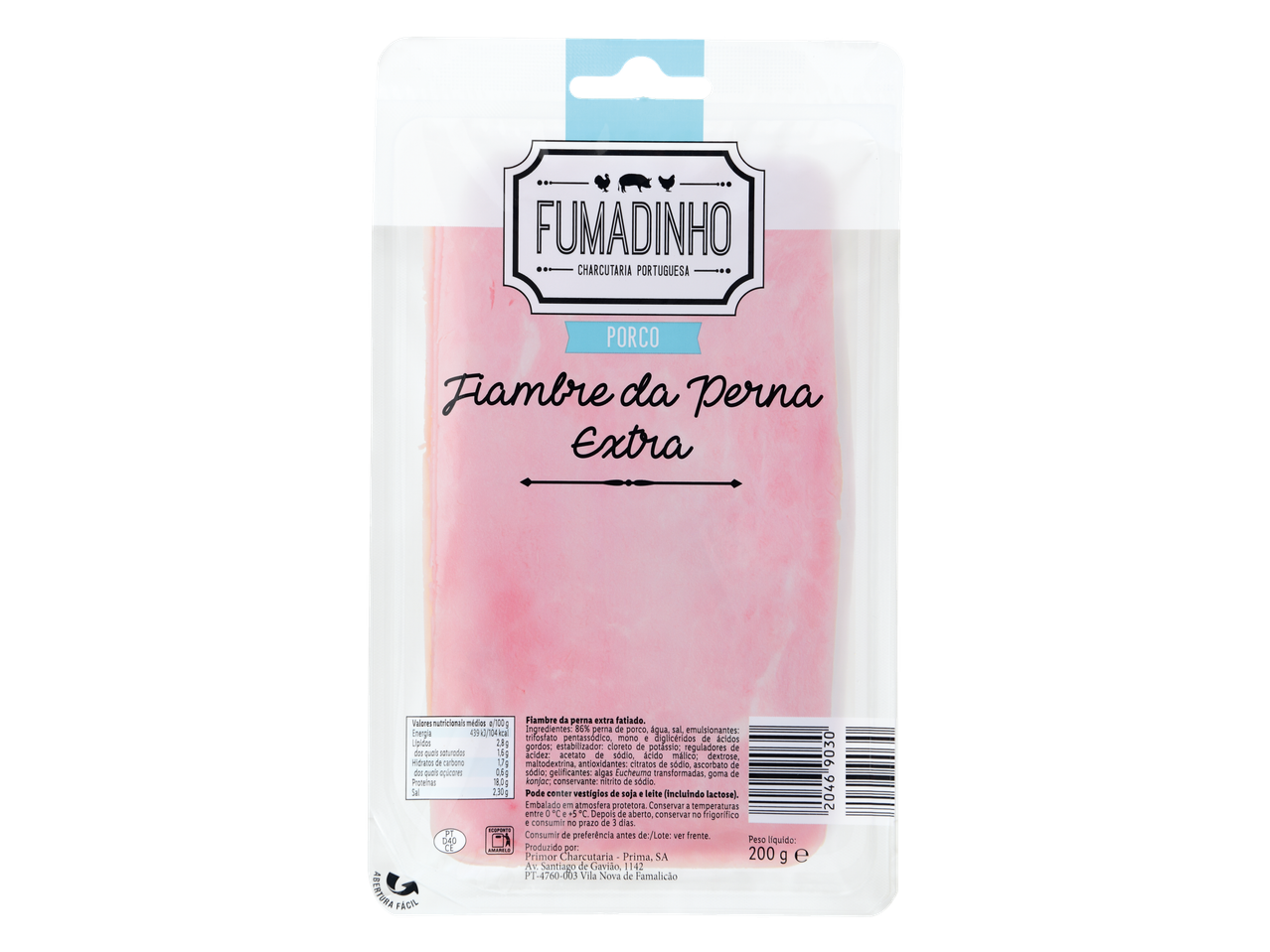 Pacote de fiambre extra Fumadinho de porco.