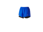 Blue men's running shorts with a white logo on the side.