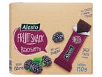 Alesto málna gyümölcsszelet, 94% gyümölcstartalommal, hozzáadott cukor nélkül.