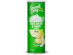Snack Day zure room en ui chips in een blik van 175g.