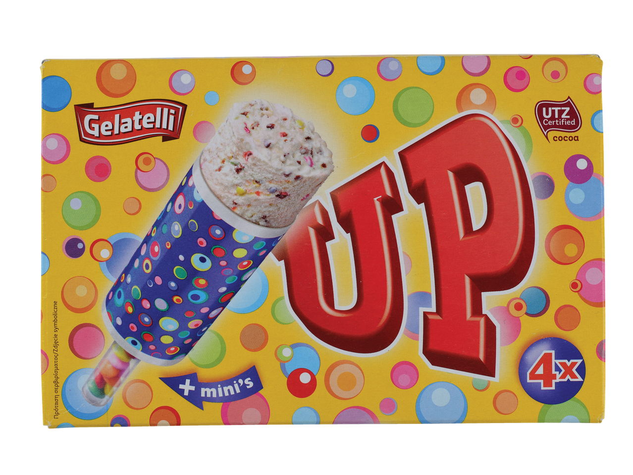 Copinhos de sorvete Gelatelli Up com mini-copinhos extras.