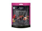 Deluxe Raspberries Coated in Milk, White & Dark Chocolate, 100g