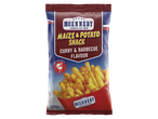 Snacks Mc Nedy:  salgadinhos de milho e batata, sabor curry e barbecue.