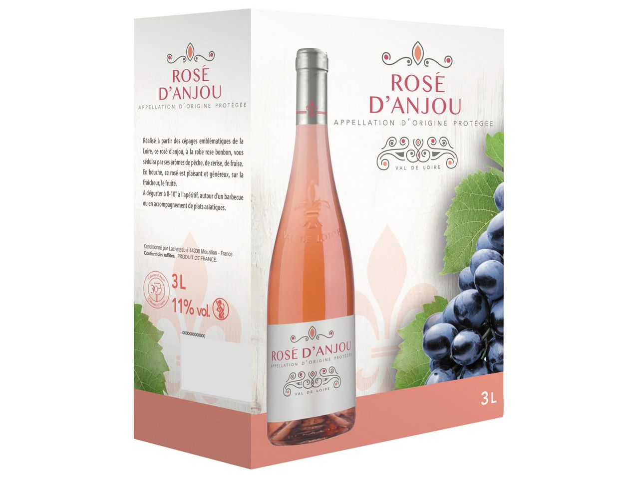 3L de rosé Rosé d'Anjou, Vallée de la Loire.